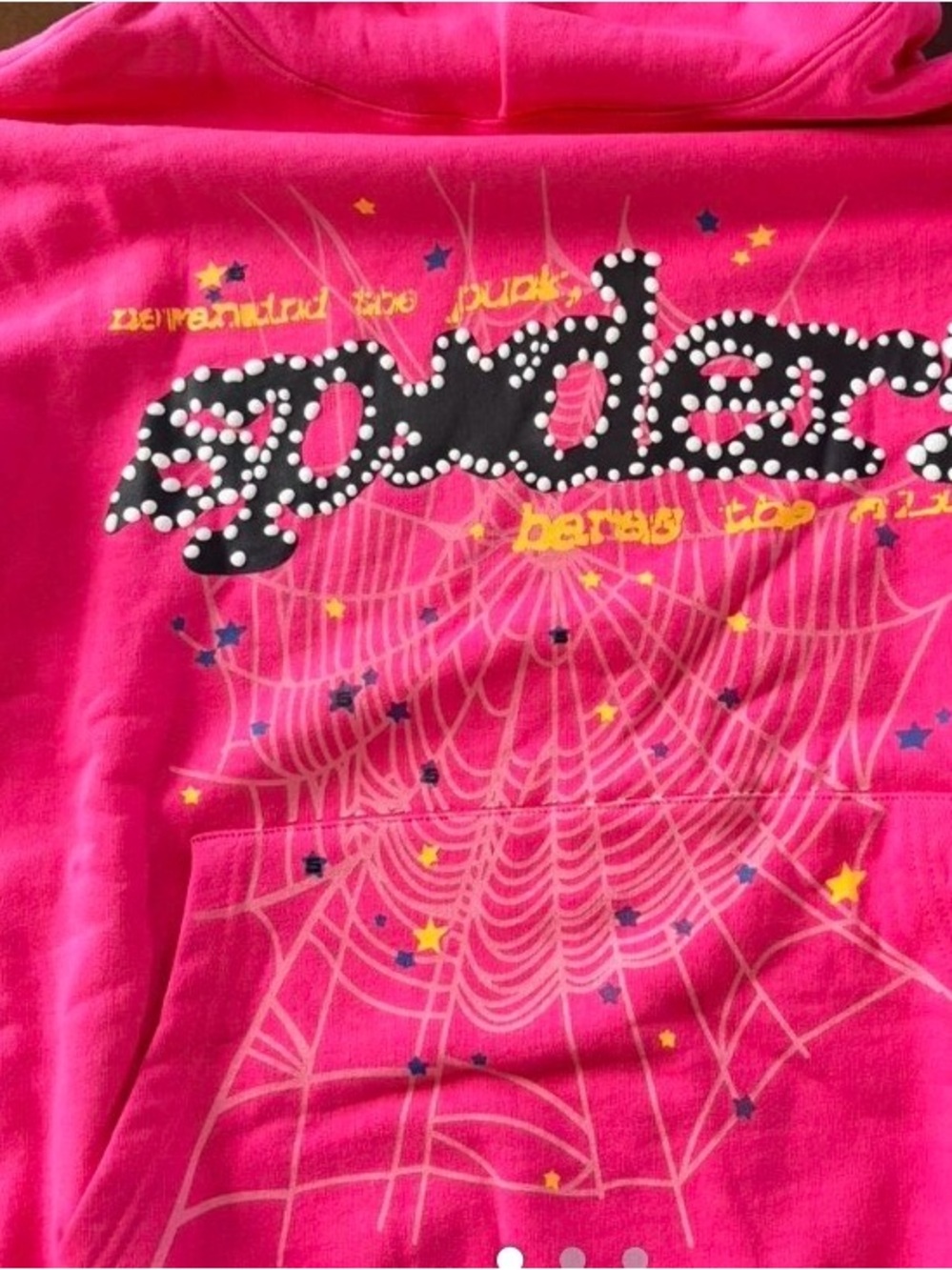 Pink Spider Graphic Hoodie Top